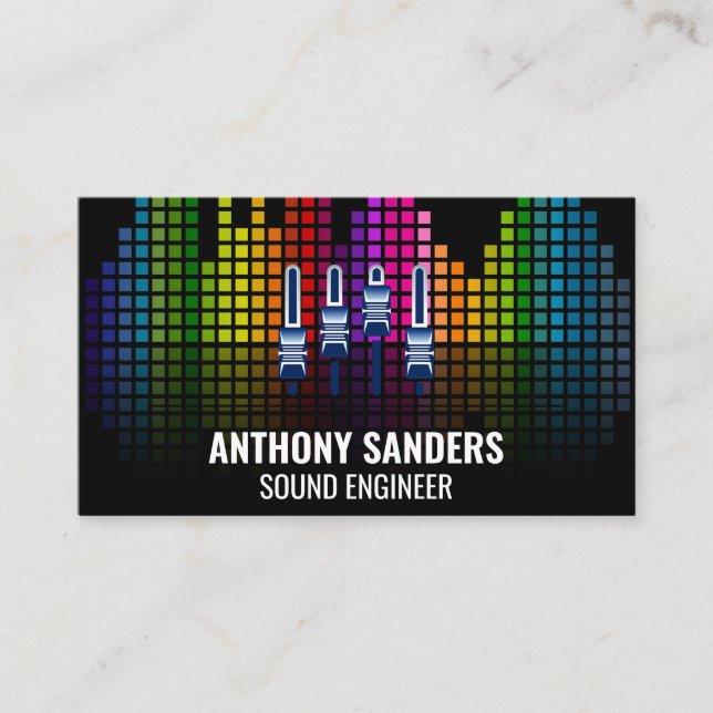 Colourful Sound Bar Equalizer Business Card (Front)