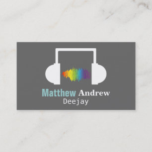 Colourful Sound Waves, Deejay, DJ Business Card