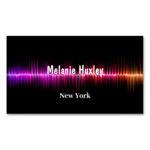 Colourful Sound Waves Magnetic Business Card
