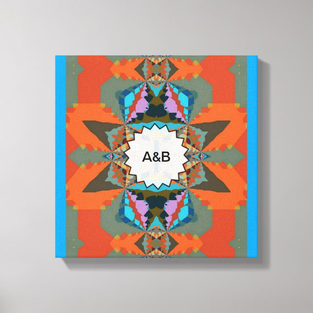 Colourful South Western Geometric Pattern Canvas Print (Front)