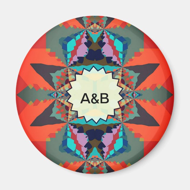 Colourful South Western Geometric Pattern Magnet (Front)