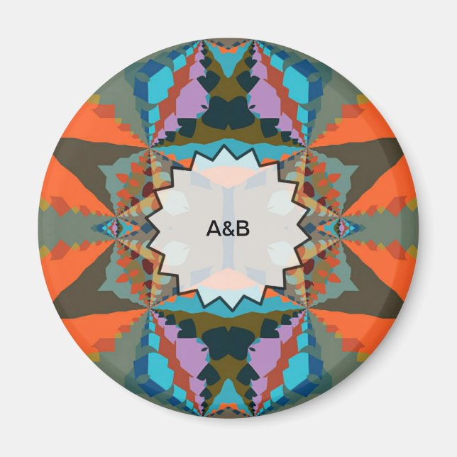 Colourful South Western Geometric Pattern Magnet (Front)