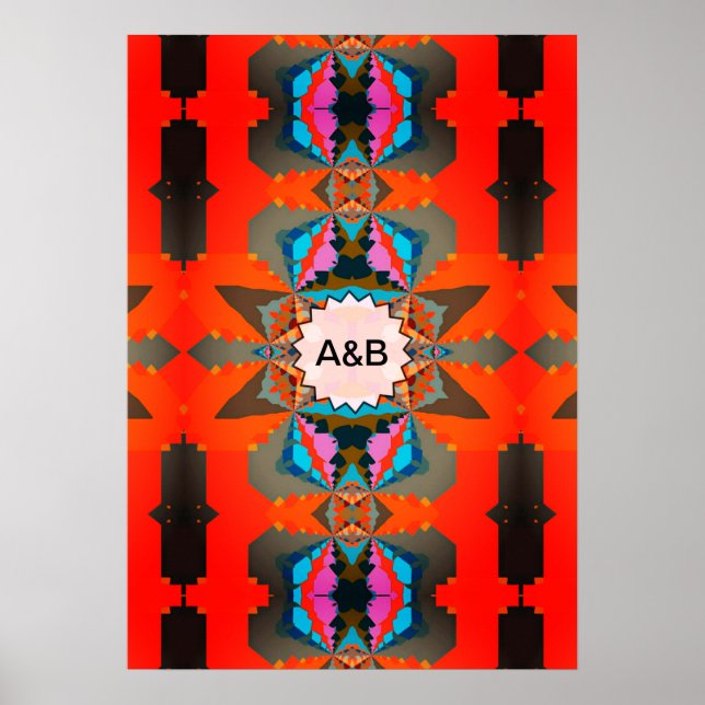 Colourful South Western Geometric Pattern Poster (Front)