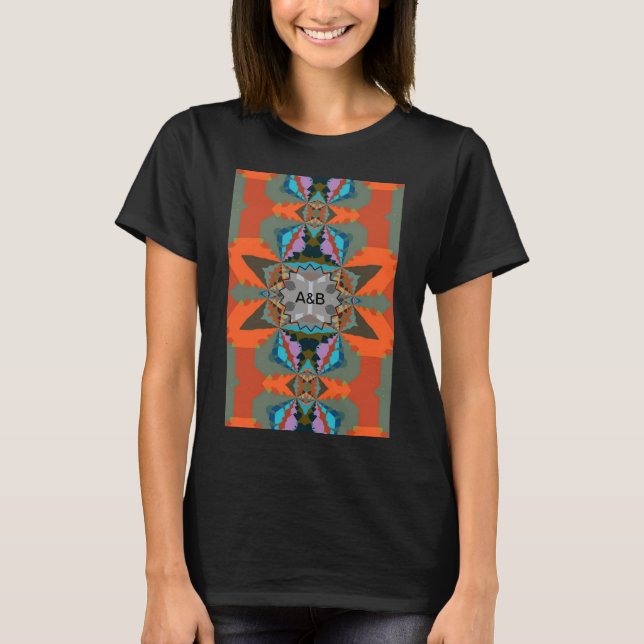 Colourful South Western Geometric Pattern T-Shirt (Front)