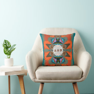Colourful South Western Geometric Pattern Throw Pillow