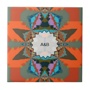 Colourful South Western Geometric Pattern Tile