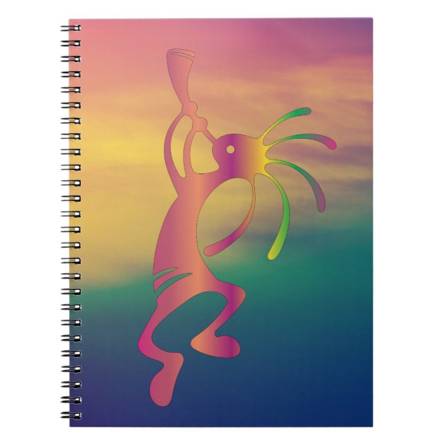 Colourful Southwest Kokopelli Notebook (Front)