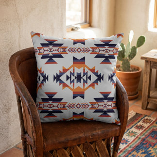 Colourful Southwestern American Aztec Throw Pillow