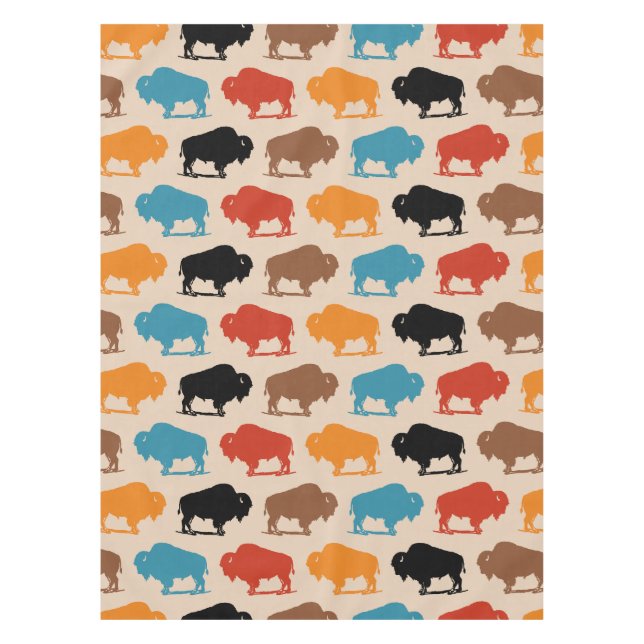 Colourful Southwestern Buffalo Pattern Tablecloth (Front)