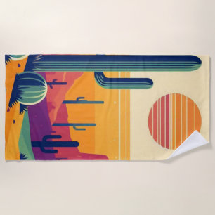 Colourful southwestern desert art beach towel