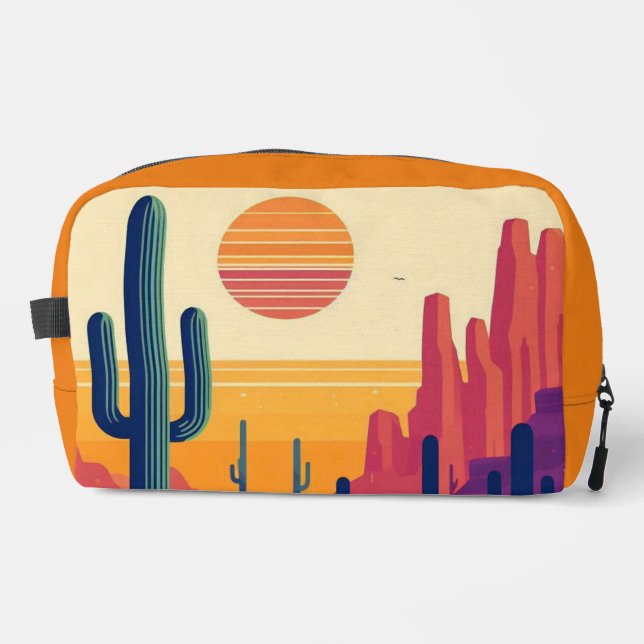 Colourful southwestern desert art dopp kit (Front)