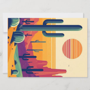 Colourful southwestern desert art holiday card