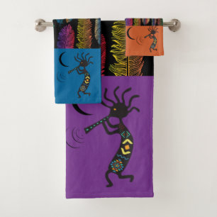 Colourful Southwestern Kokopelli Bath Towel Set
