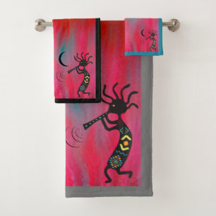 Colourful Southwestern Kokopelli Bath Towel Set