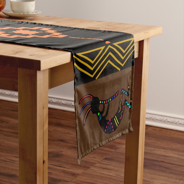 Colourful Southwestern Kokopelli table cloth (In Situ)