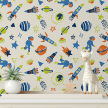 Colourful Space Astronaut Modern Kids Pattern