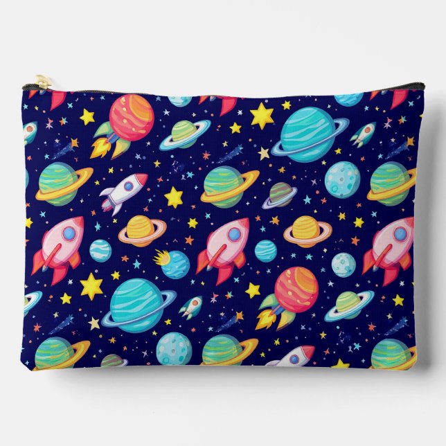 Colourful Space Cartoon Pattern Accessory Pouch (Front)