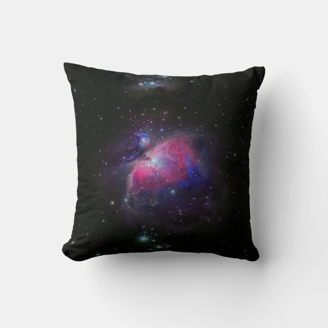 Colourful Space Galaxy Stars Throw Pillow (Front)