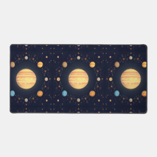 Colourful Space Illustration Desk Mat