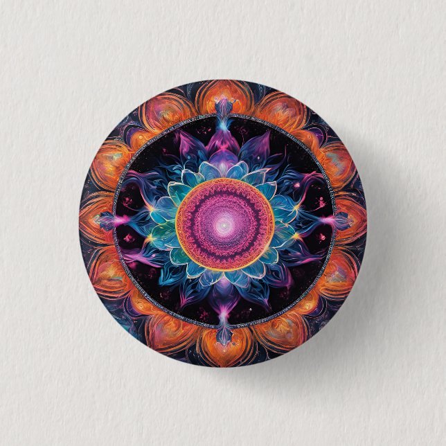 Colourful Space Mandala 1 Inch Round Button (Front)
