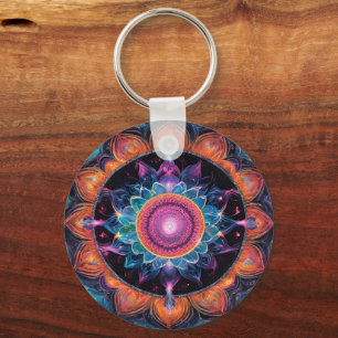Colourful Space Mandala Keychain