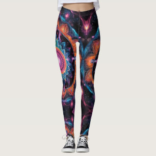 Colourful Space Mandala Leggings