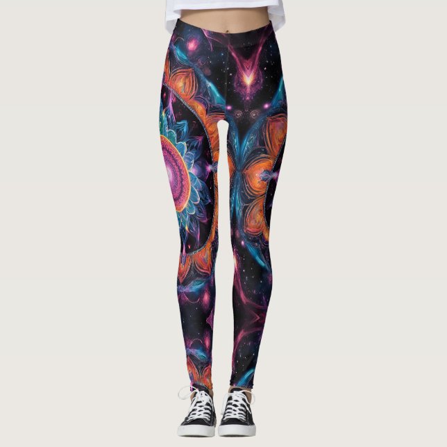 Colourful Space Mandala Leggings (Front)