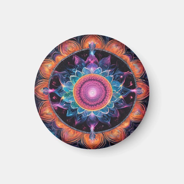 Colourful Space Mandala Magnet (Front)