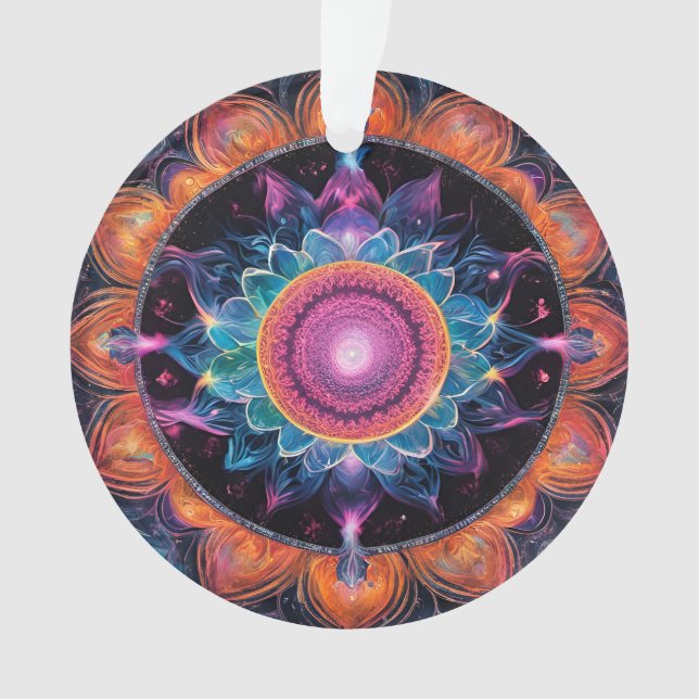 Colourful Space Mandala Ornament (Front)