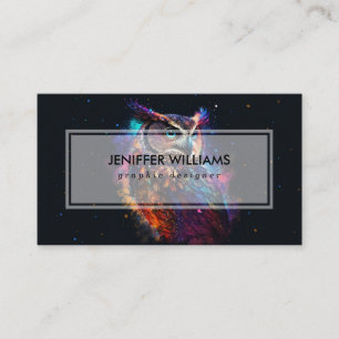 Colourful Space Owl                                Business Card