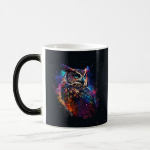 Colourful Space Owl Magic Mug