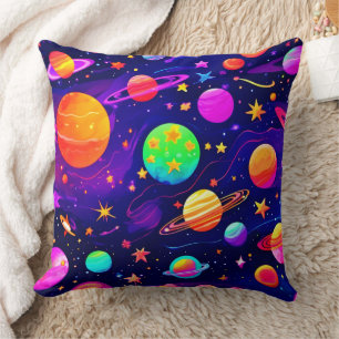 Colourful Space Pattern Throw Pillow