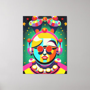 Colourful Space Person Pop Art Canvas Print