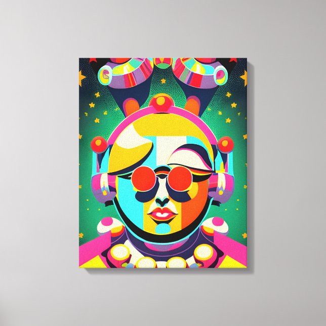 Colourful Space Person Pop Art Canvas Print (Front)