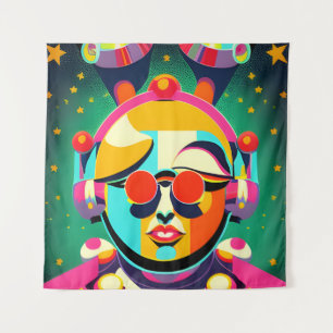 Colourful Space Person Pop Art Tapestry