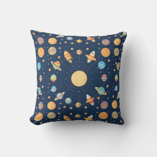 🪐 Colourful Space Planets Galaxy Home Decor Throw Pillow