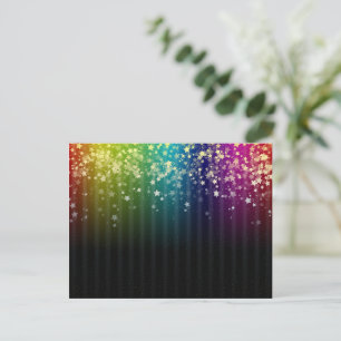 Colourful Space Rainbow Stars Postcard