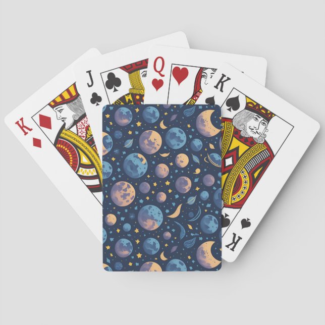 Colourful Space Themed Playing Cards (Back)