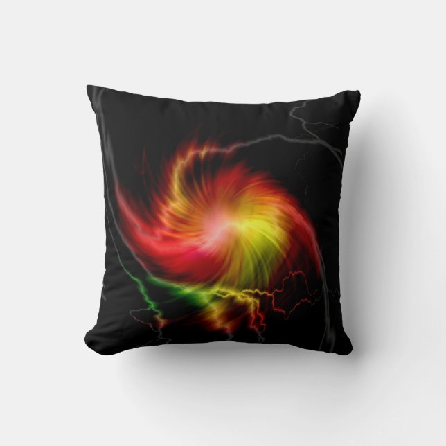 Colourful space throw pillow (Front)