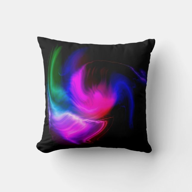 Colourful space throw pillow (Front)