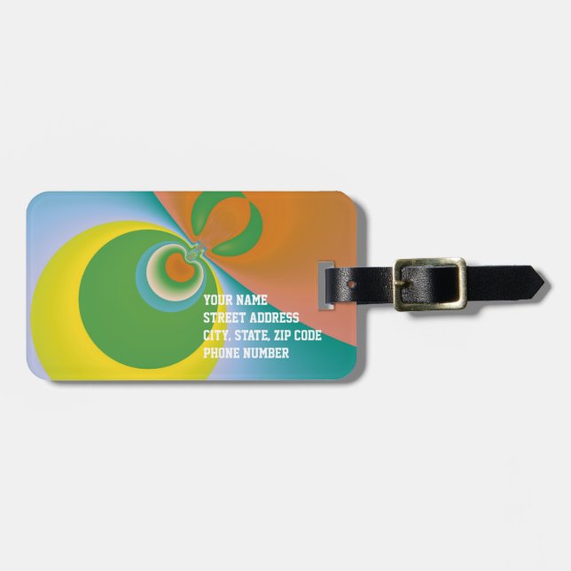 Colourful Space Travel Bag Tags - Customized (Front Horizontal)