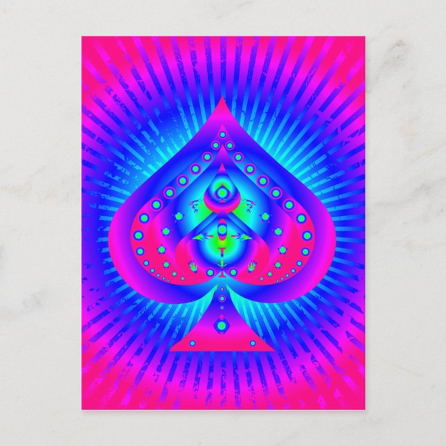 Colourful Spades Symbol Postcard (Front)