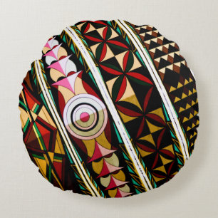 Colourful Spanish Ceiling Architecture Round Pillow