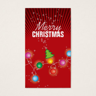 Colourful Sparkling Christmas Tree Lights Gift Tag