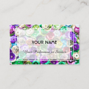 Colourful sparkling sequins in multiple colours business card