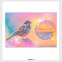 Colourful Sparrow and Rainbow Bubble 
