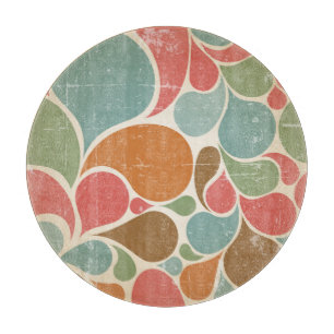 Colourful Spatters: Abstract Retro Pattern. Cutting Board