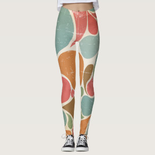 Colourful Spatters: Abstract Retro Pattern. Leggings