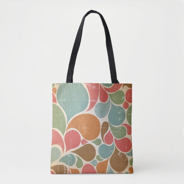 Colourful Spatters: Abstract Retro Pattern. Tote Bag (Front)