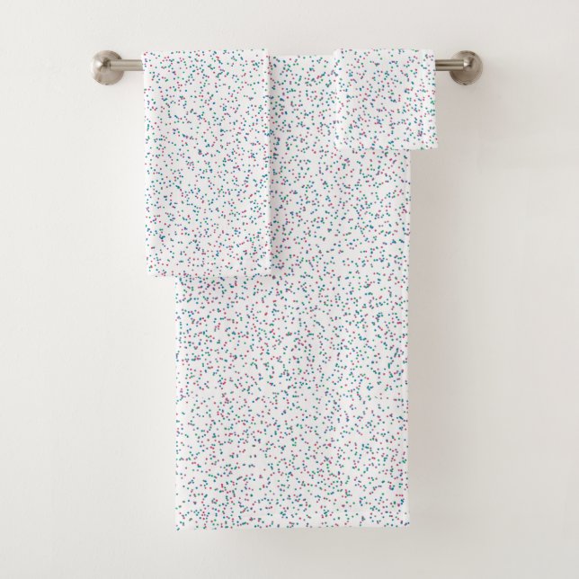 Colourful Speckled Spring Dots  Bath Towel Set (Insitu)